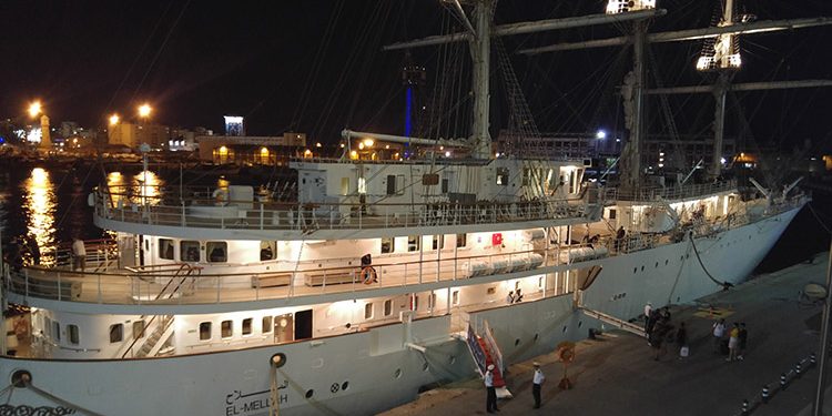 night in port Barcelona