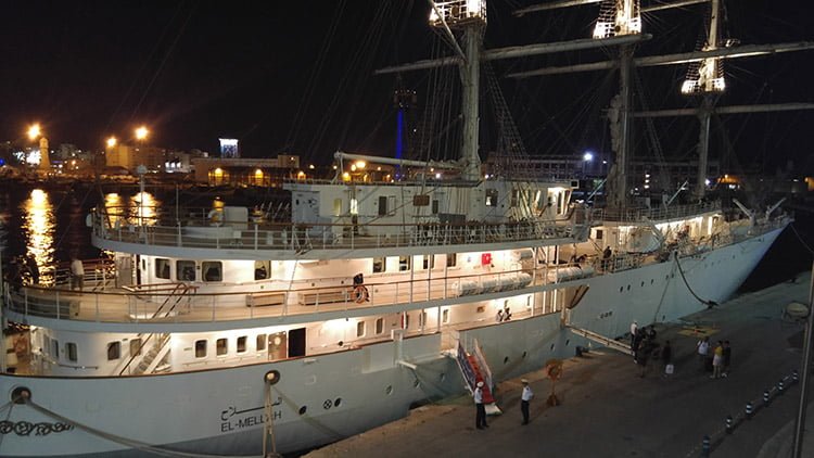 night in port Barcelona